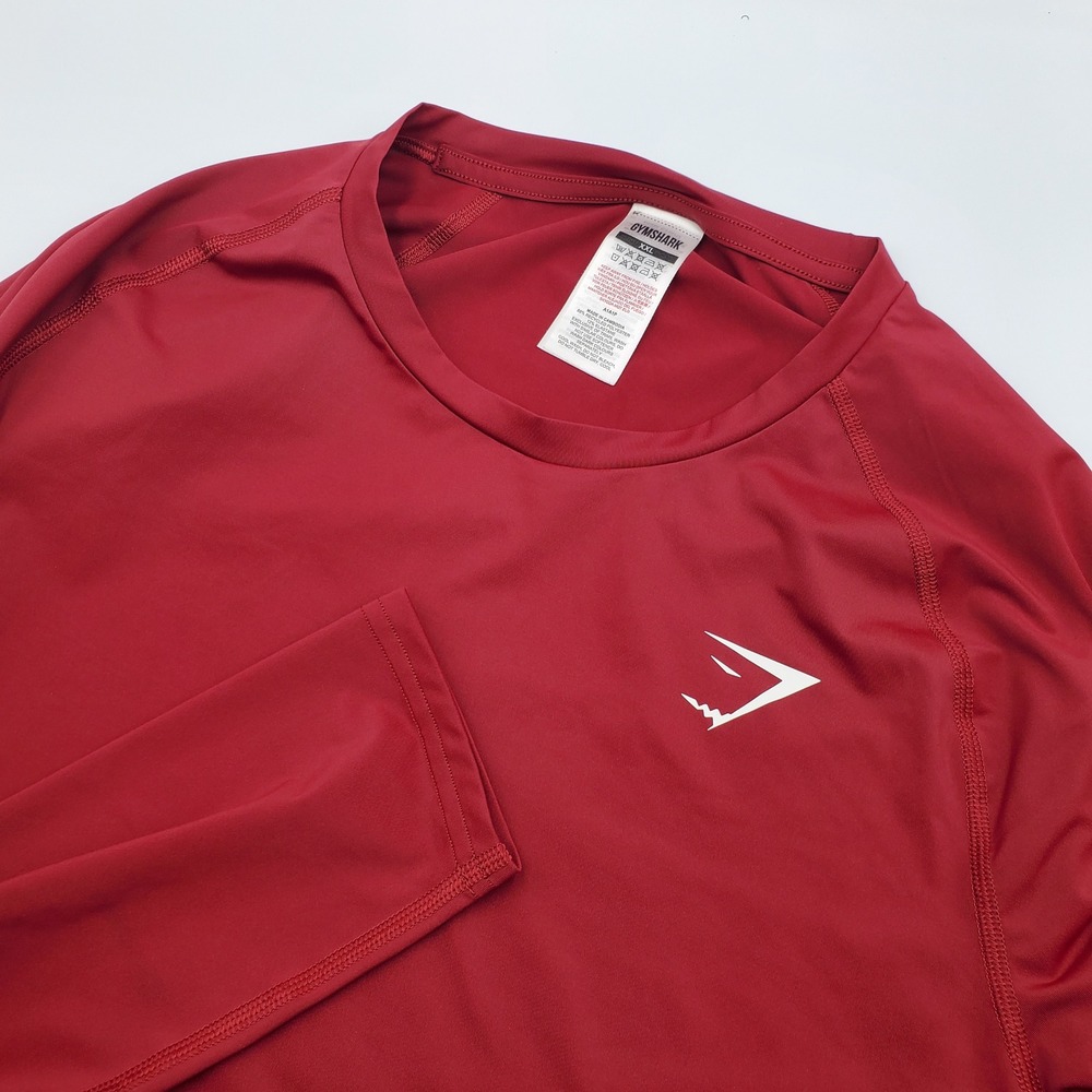 Gymshark Mens XXL Long Sleeve Performance Training Shirt Dark Red A1A1P
